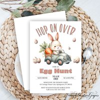 Egg Hunt Party Invitation, Easter or Spring Birthday Invite