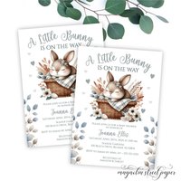 A Little Bunny Is On The Way Baby Shower Invitation