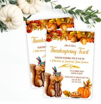 Funny and Cute Thanksgiving Invitation, Thanksgiving Dinner, Friendsgiving Invite