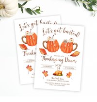 Funny Thanksgiving Invitation, Let's Get Basted Turkey Day Invite