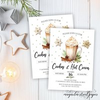Cookies and Hot Cocoa Holiday Party Invitation, Cookie Exchange