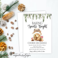 Baking Spirits Bright Cookie Exchange Party Invitation