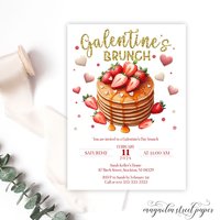 Galentine's Day Brunch Invitation, Breakfast and Cocktails