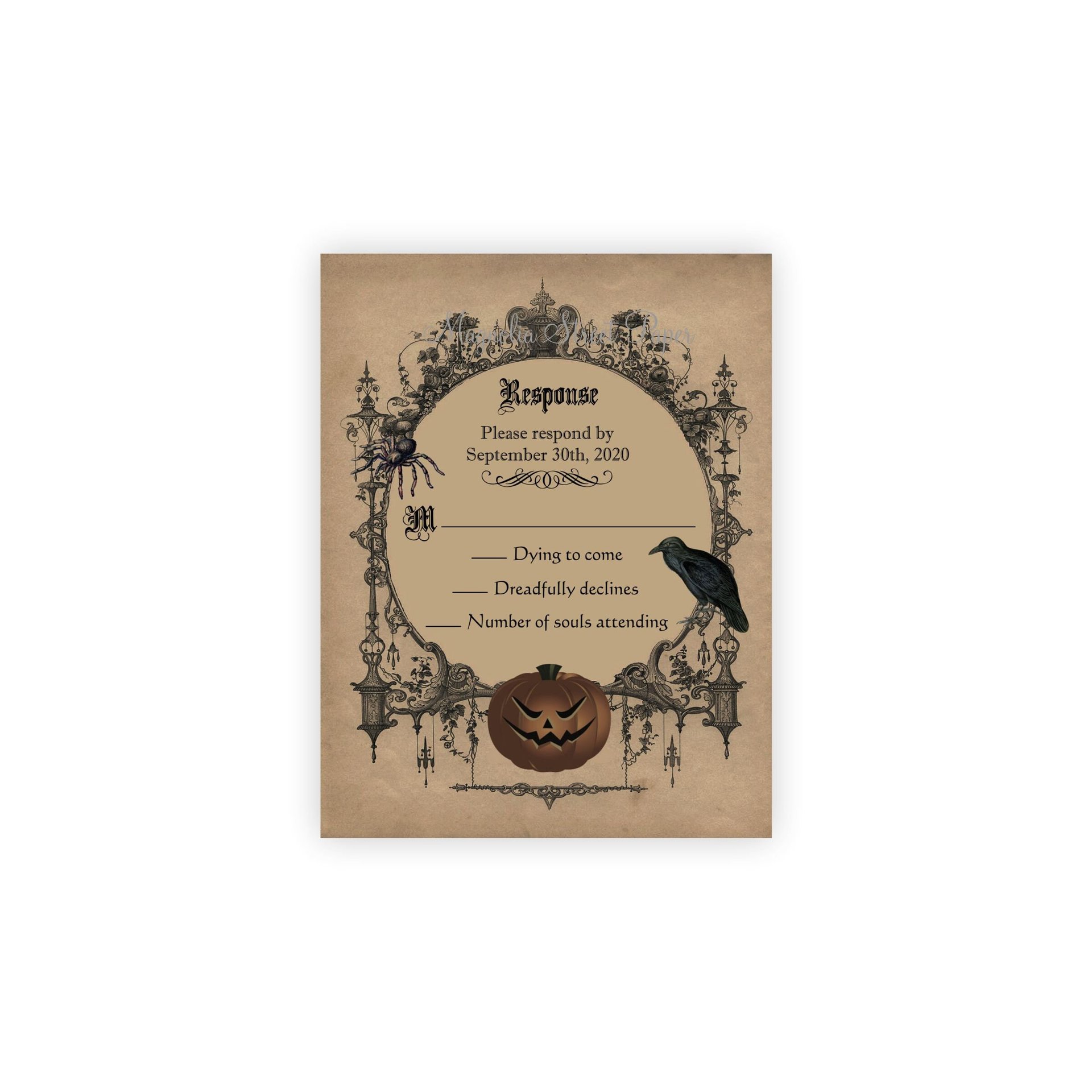 Halloween Gothic Wedding Invitation, Till Death Do Us Part