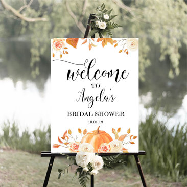 Fall Bridal Shower Welcome Sign, Pumpkin, Autumn Printable