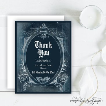 Halloween Gothic Thank You Cards, Printed Till Death Do Us Part Note Cards