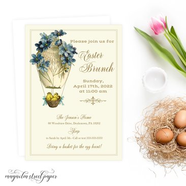 Vintage Style Easter Brunch Invitation