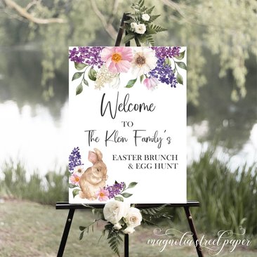Easter Welcome Sign, Family Brunch and Egg Hunt Signage