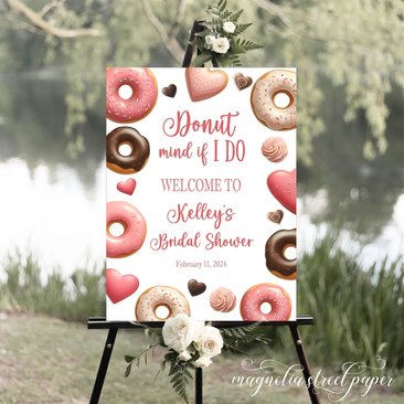 Printable Donut Bridal Shower Welcome Sign, Donut Mind If I Do
