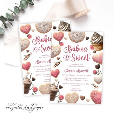Valentine's Day Baby Shower Invitation, Babies Are Sweet
