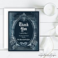 Halloween Gothic Thank You Cards, Printed Till Death Do Us Part Note Cards