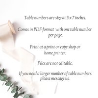 Fall Floral Table Numbers, Printable Tables 1 - 15