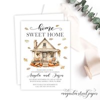 Fall Housewarming Party Invitation, Autumn Cottage Front Door