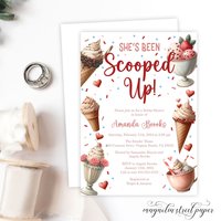 Ice Cream Bridal Shower Invitation, She's Been Scooped Up